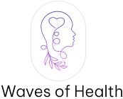 Minimalist logo of a face with heart and leaves representing health.