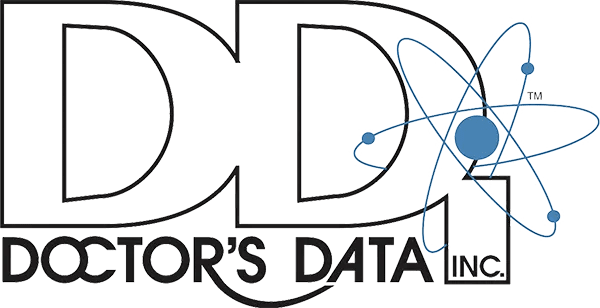 Logo of a data-related company with atomic design elements.