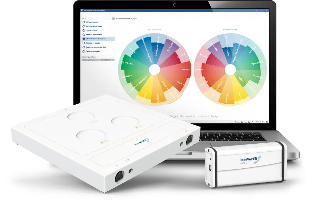 Color calibration device with software on laptop for accurate display settings.