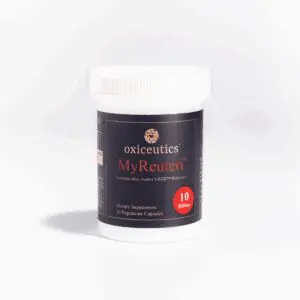 A white container of Exocetica MyReleaf CBD balm with a black label.