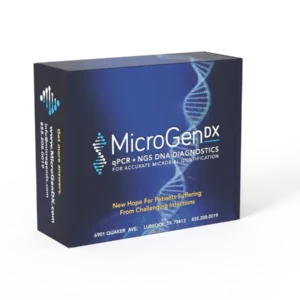 MicroGen DX DNA/RNA extraction kit packaging box.